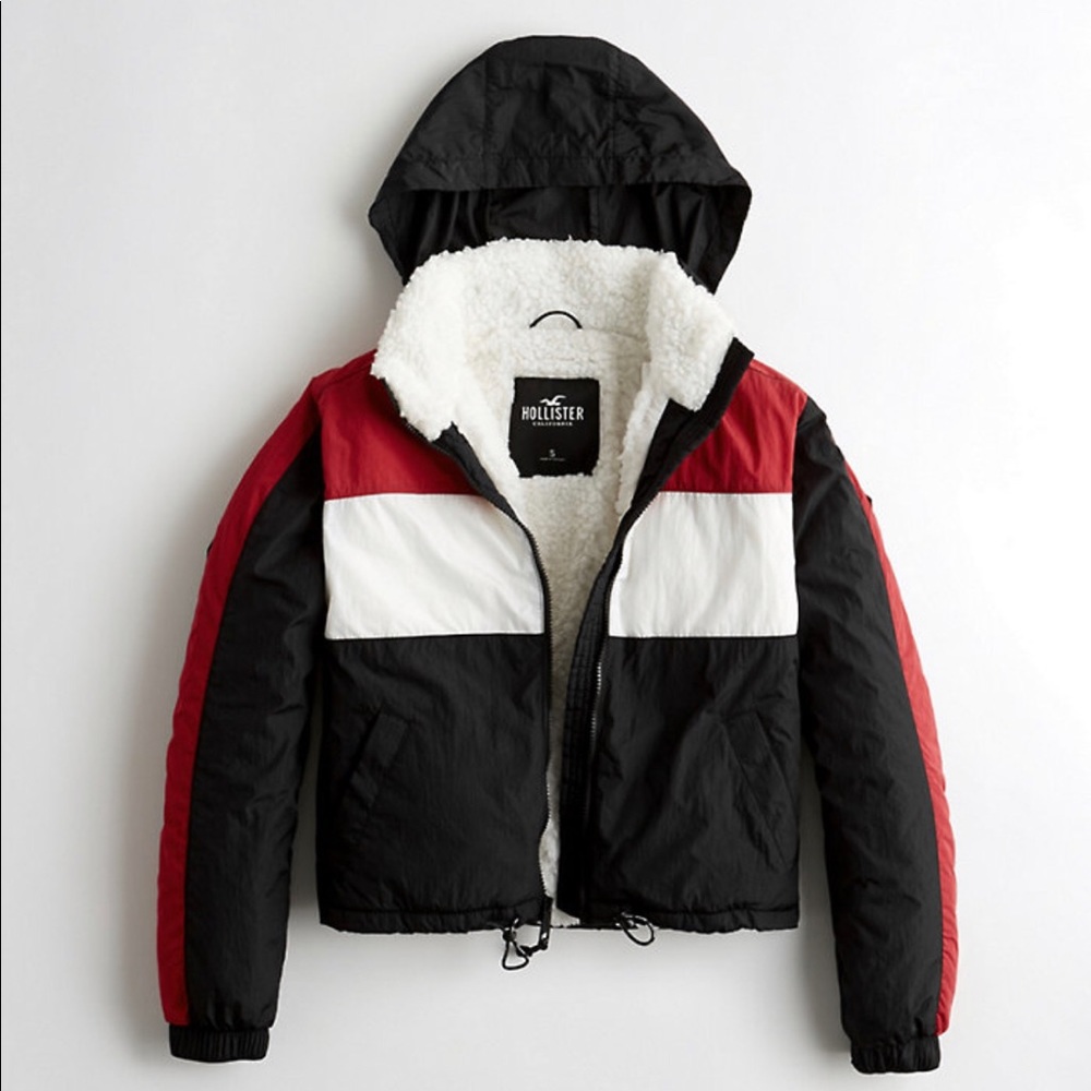 Sherpa-Lined Full-Zip Windbreaker